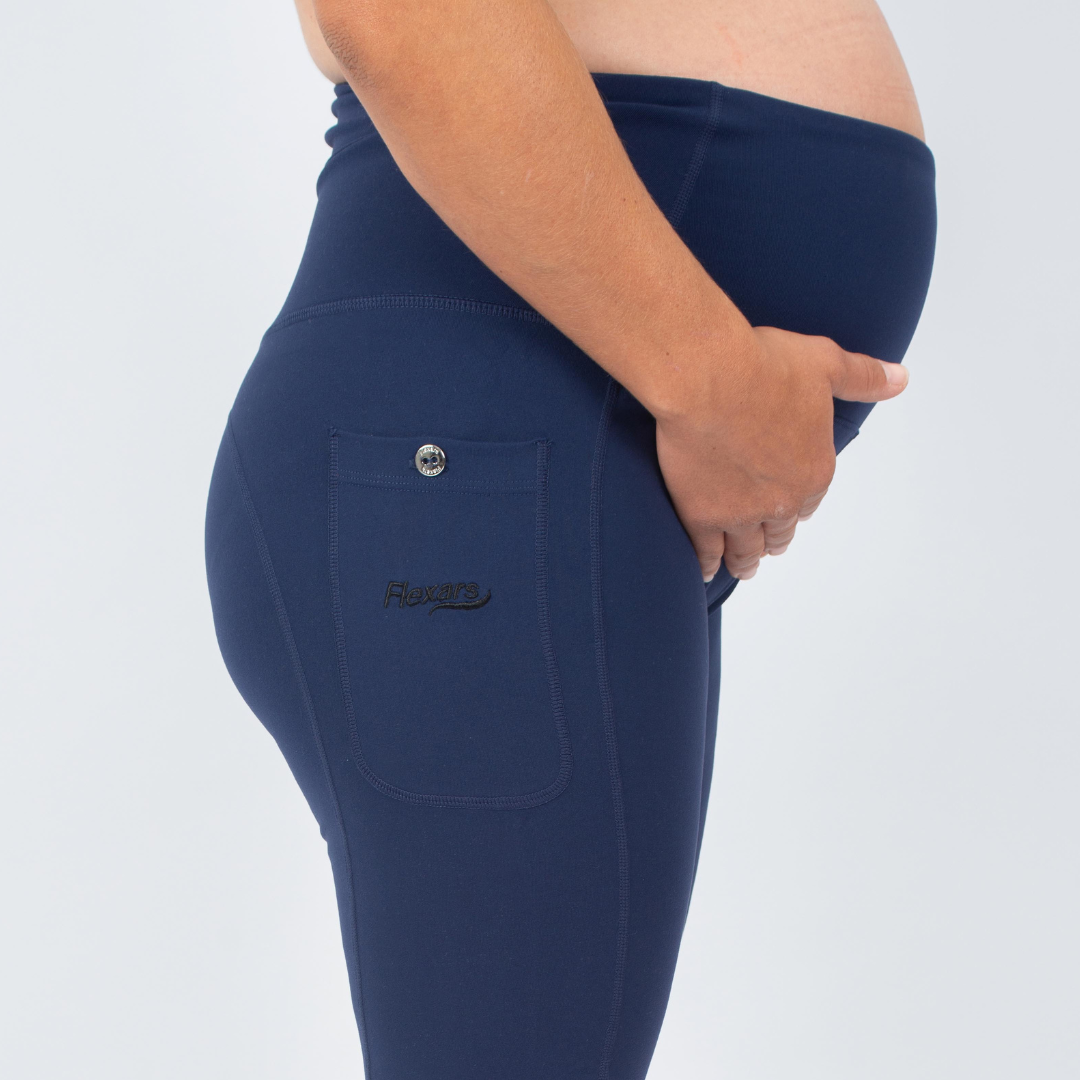 Long Maternity Leggings - navy blue, Maternity